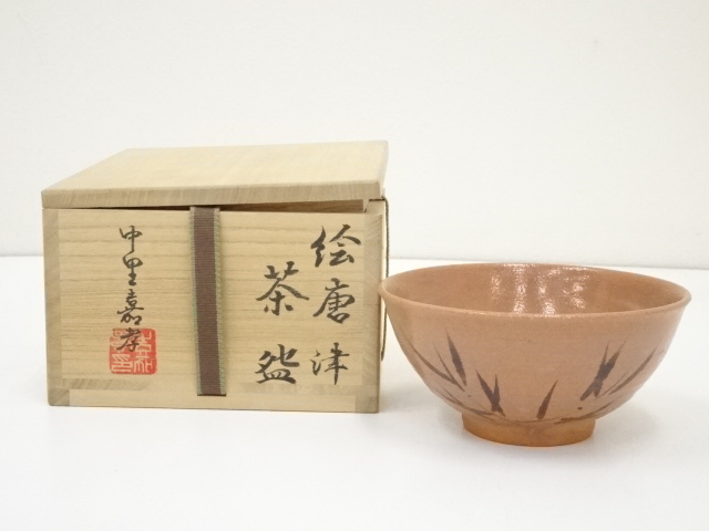 JAPANESE TEA CEREMONY E-KARATSU TEA BOWL CHAWAN / 